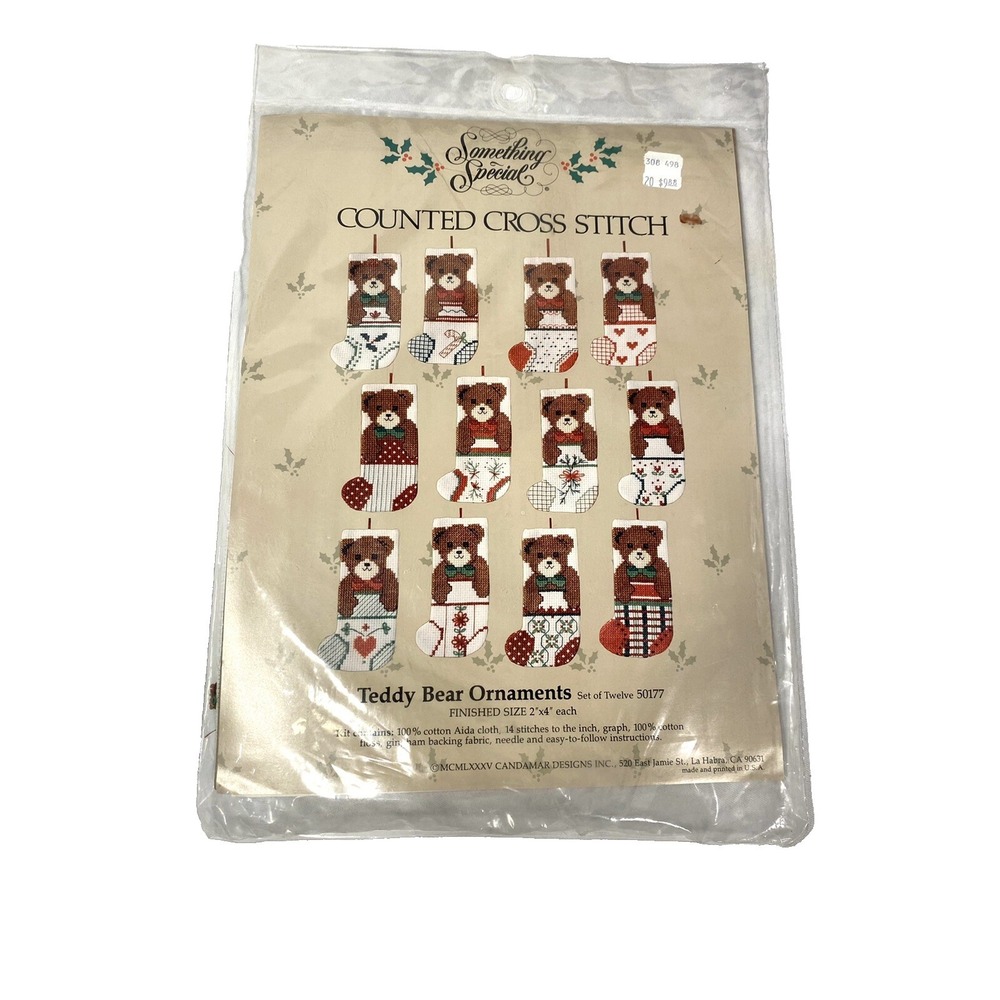 something‎ special counted cross stitch teddy bear stocking ornaments makes 12